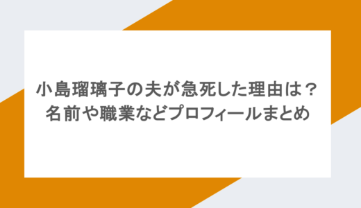 小島瑠璃子の夫が急死した理由は？名前や職業などプロフィールまとめ