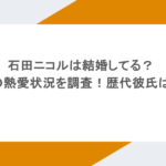 石田ニコルは結婚してる？現在の熱愛状況を調査！歴代彼氏は誰？